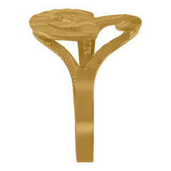 10kt Gold Two-Tone Diamond-Cut Mens Ankh Cross Religious Charm Pendant