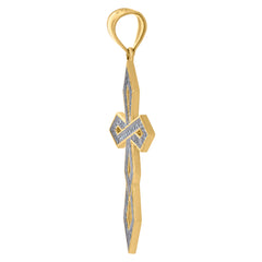 10kt Two-Tone Gold Mens Saints St. Michael Religious Charm Pendant