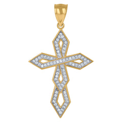 10kt Two-Tone Gold Mens Saints St. Michael Religious Charm Pendant