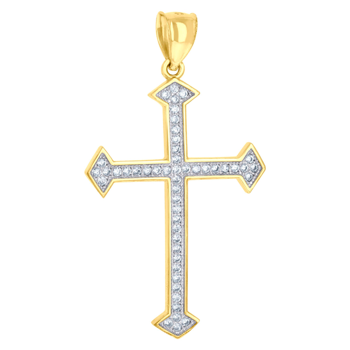 10kt Two-Tone Gold Unisex Diamond-Cut Initial A Charm Pendant