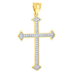 10kt Two-Tone Gold Unisex Diamond-Cut Initial A Charm Pendant