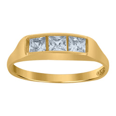 10kt Yellow Gold Childs Princess Cut Cubic Zirconia CZ Baby Band Ring