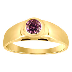 10kt Yellow Gold Baby Round Garnet Cubic Zirconia Birth Stone Ring