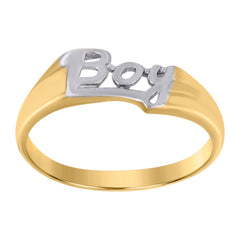 10kt Two-Tone Gold Baby Boy Baby Ring