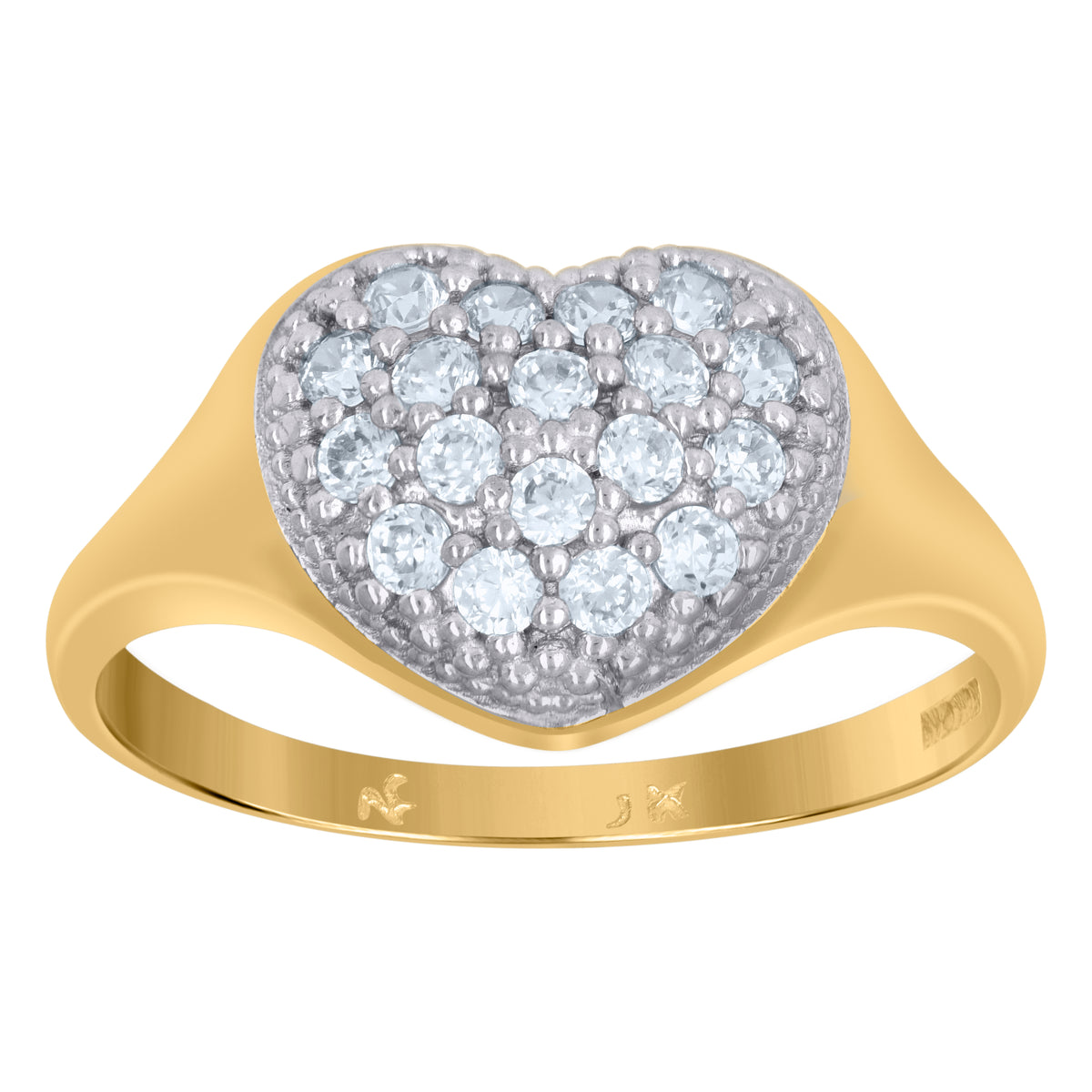 10kt Tri-Color Gold Mens Cubic Zirconia CZ Oval Religious Ring Size 7