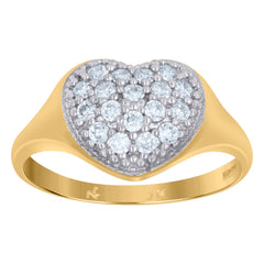10kt Tri-Color Gold Mens Cubic Zirconia CZ Oval Religious Ring Size 7