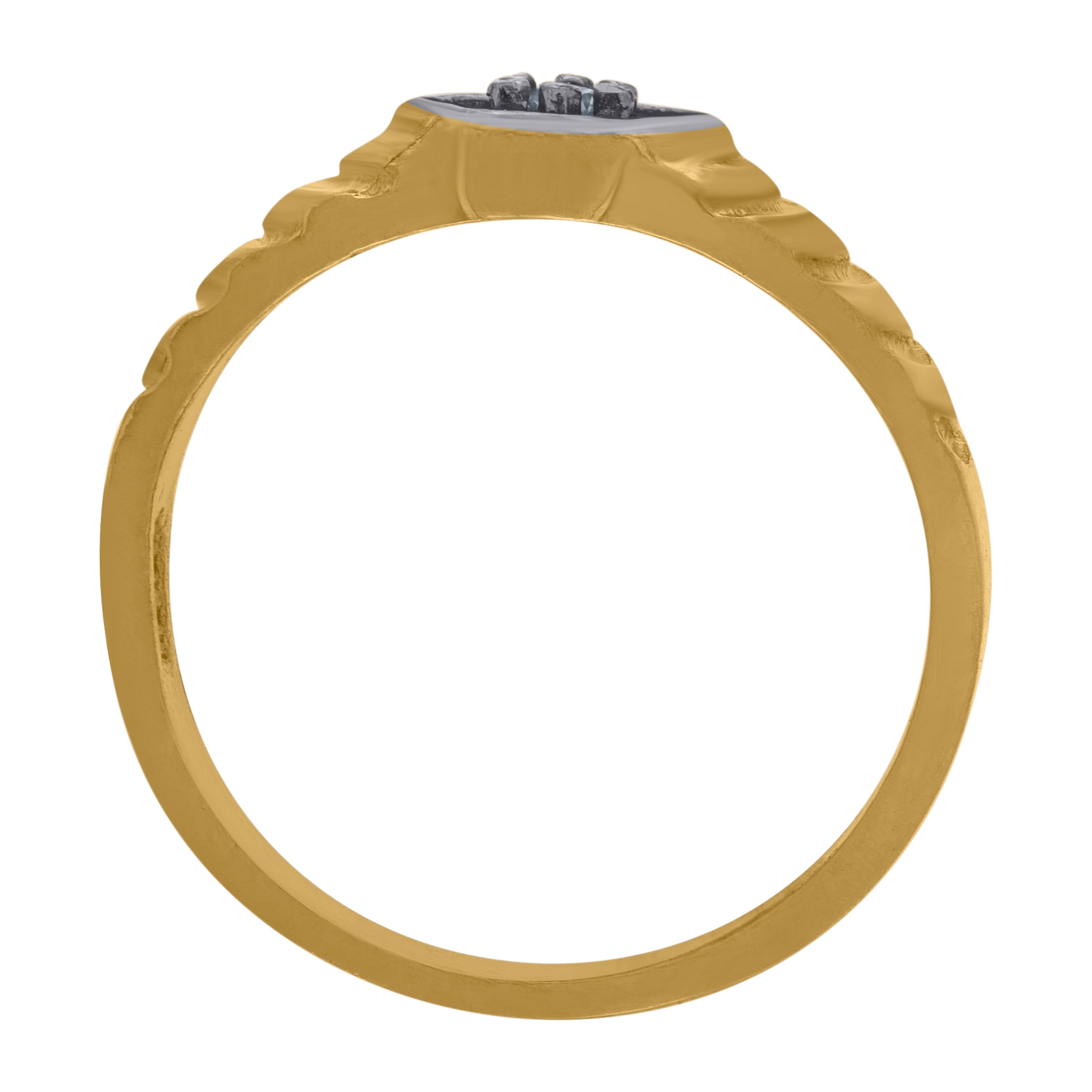 10kt Tri-Color Gold Womens Diamond-Cut Fashion Link Bracelet Size 7.5 Inches
