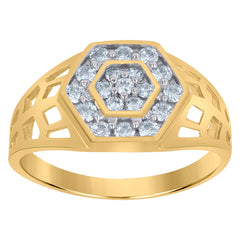 10kt Tri-Color Gold Mens Cubic-Zirconia St. Lazarus Religious Charm Pendant