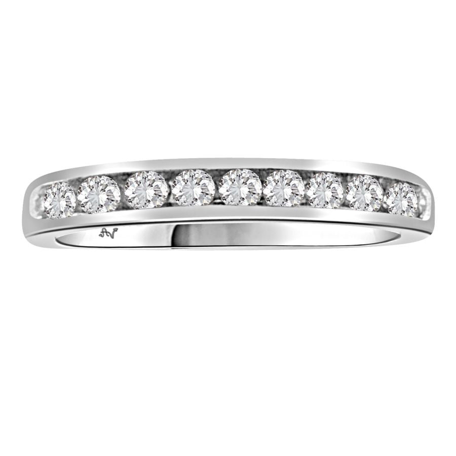 LADIES BAND 0.33CT ROUND DIAMOND 14K WHITE GOLD (SI QUALITY)