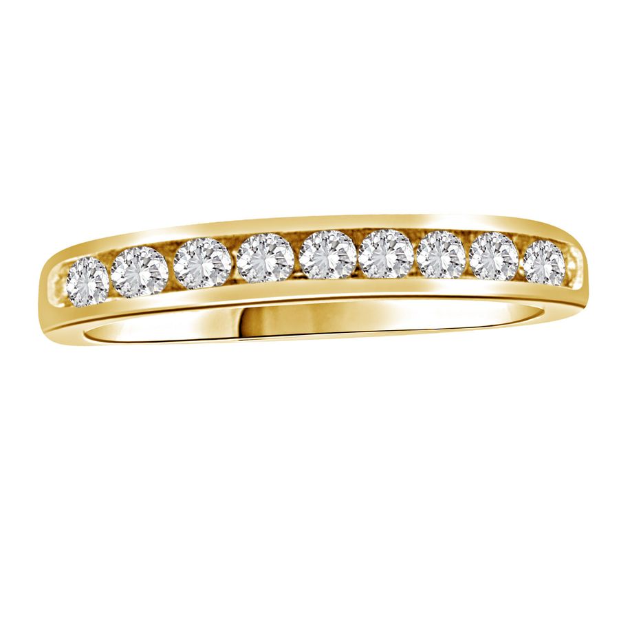 LADIES BAND 0.33CT ROUND DIAMOND 14K YELLOW GOLD