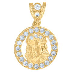 10kt Yellow Gold Diamond-Cut Mens Lady Liberty Medallion Charm Pendant
