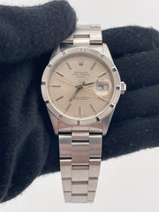 Rolex Oyster Perpetual Date Silver Stick Dial on Oyster Bracelet Ref. 15210 1991