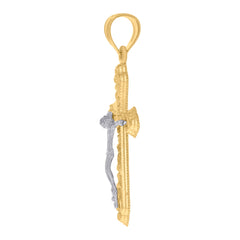 10kt Gold Tri-Color Diamond-Cut Womens 15 Anos Quinceanera Charm Pendant