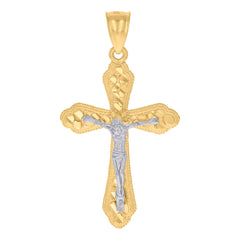 10kt Gold Tri-Color Diamond-Cut Womens 15 Anos Quinceanera Charm Pendant