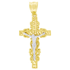 10kt Two-tone Gold Womens Cubic-Zirconia Heart Charm Pendant