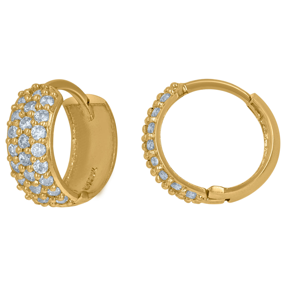 10kt Yellow Gold Mens Cubic-Zirconia Enameled Dominican Republic Flag Charm Pendant