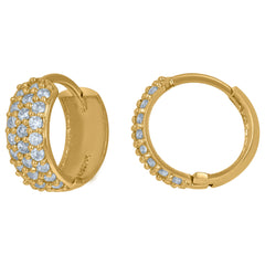 10kt Yellow Gold Mens Cubic-Zirconia Enameled Dominican Republic Flag Charm Pendant