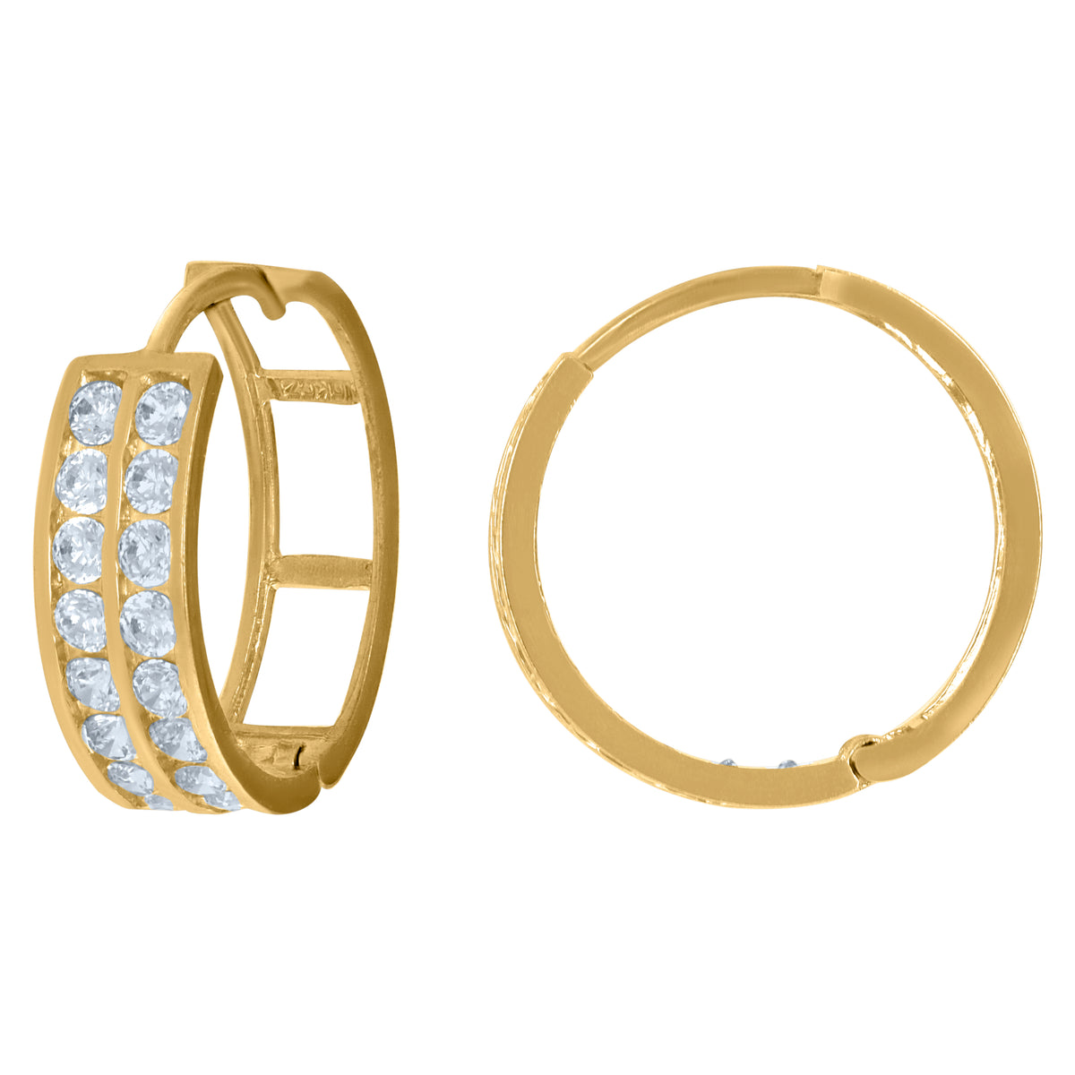 10kt Yellow Gold Mens Cubic-Zirconia Cross Religious Charm Pendant