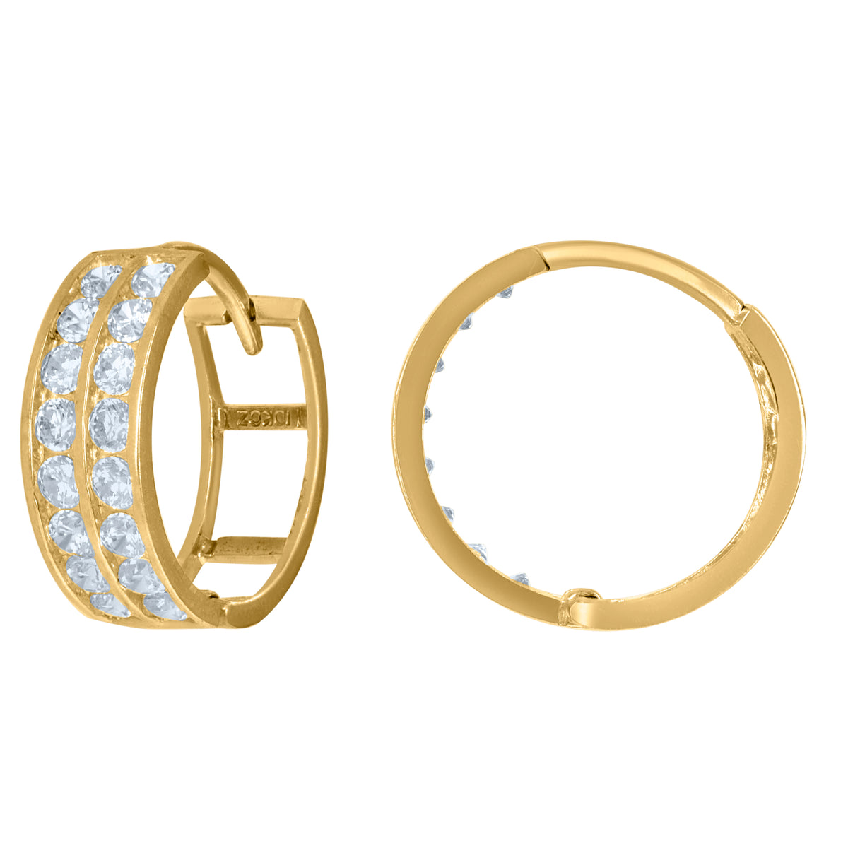 10kt Yellow Gold Mens Cubic-Zirconia Cross Religious Charm Pendant