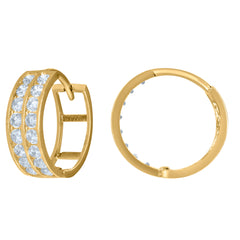 10kt Yellow Gold Mens Cubic-Zirconia Cross Religious Charm Pendant