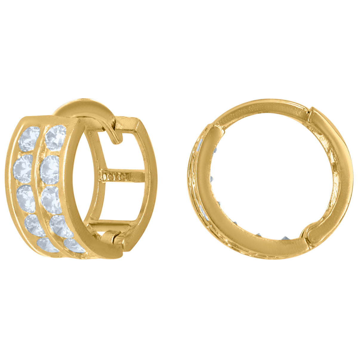 10kt Yellow Gold Mens Cubic-Zirconia Cross Religious Charm Pendant