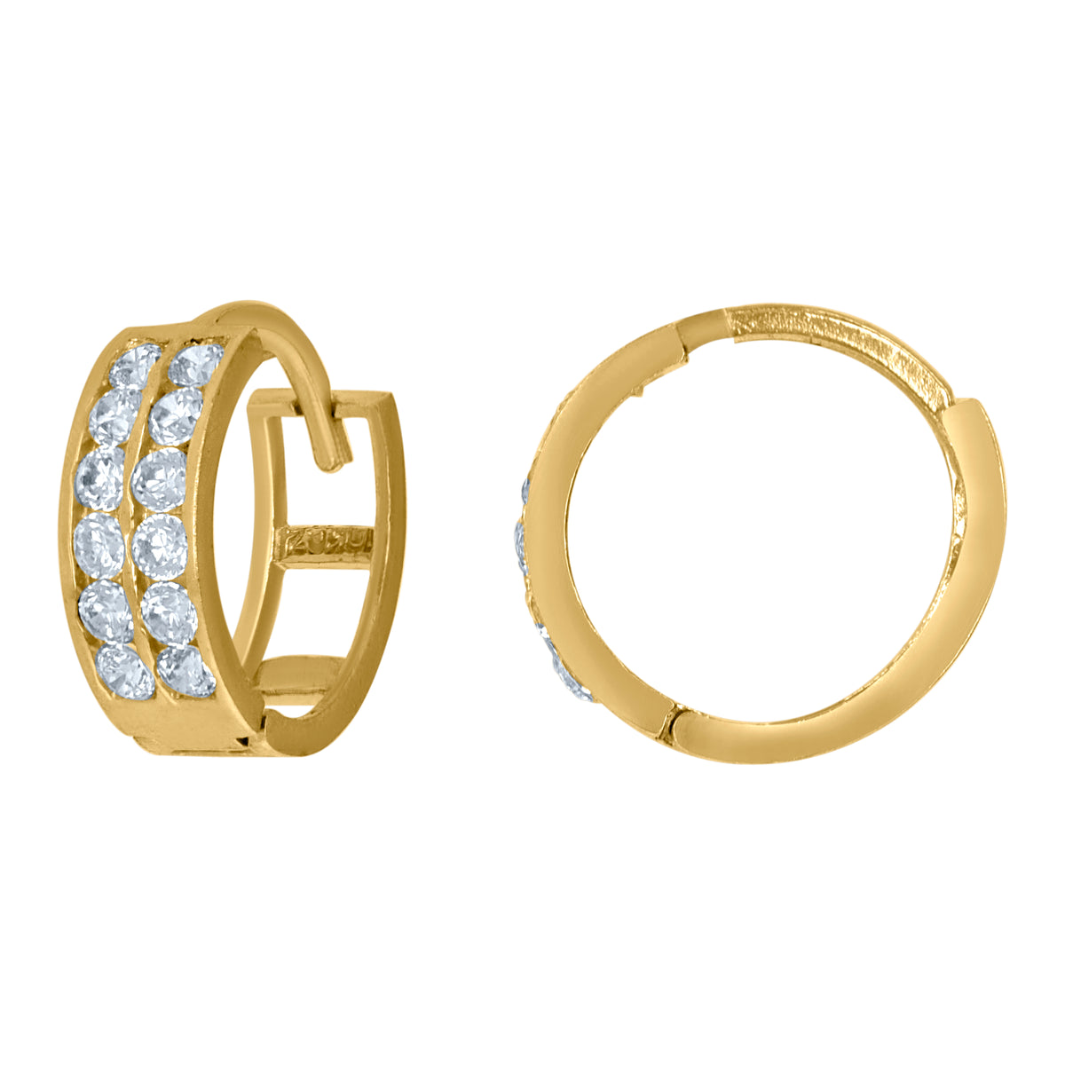 10kt Yellow Gold Mens Cubic-Zirconia Cross Religious Charm Pendant