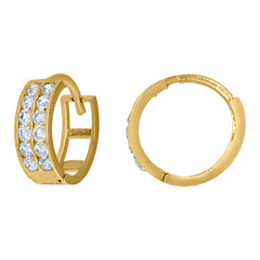 10kt Yellow Gold Mens Cubic-Zirconia Cross Religious Charm Pendant