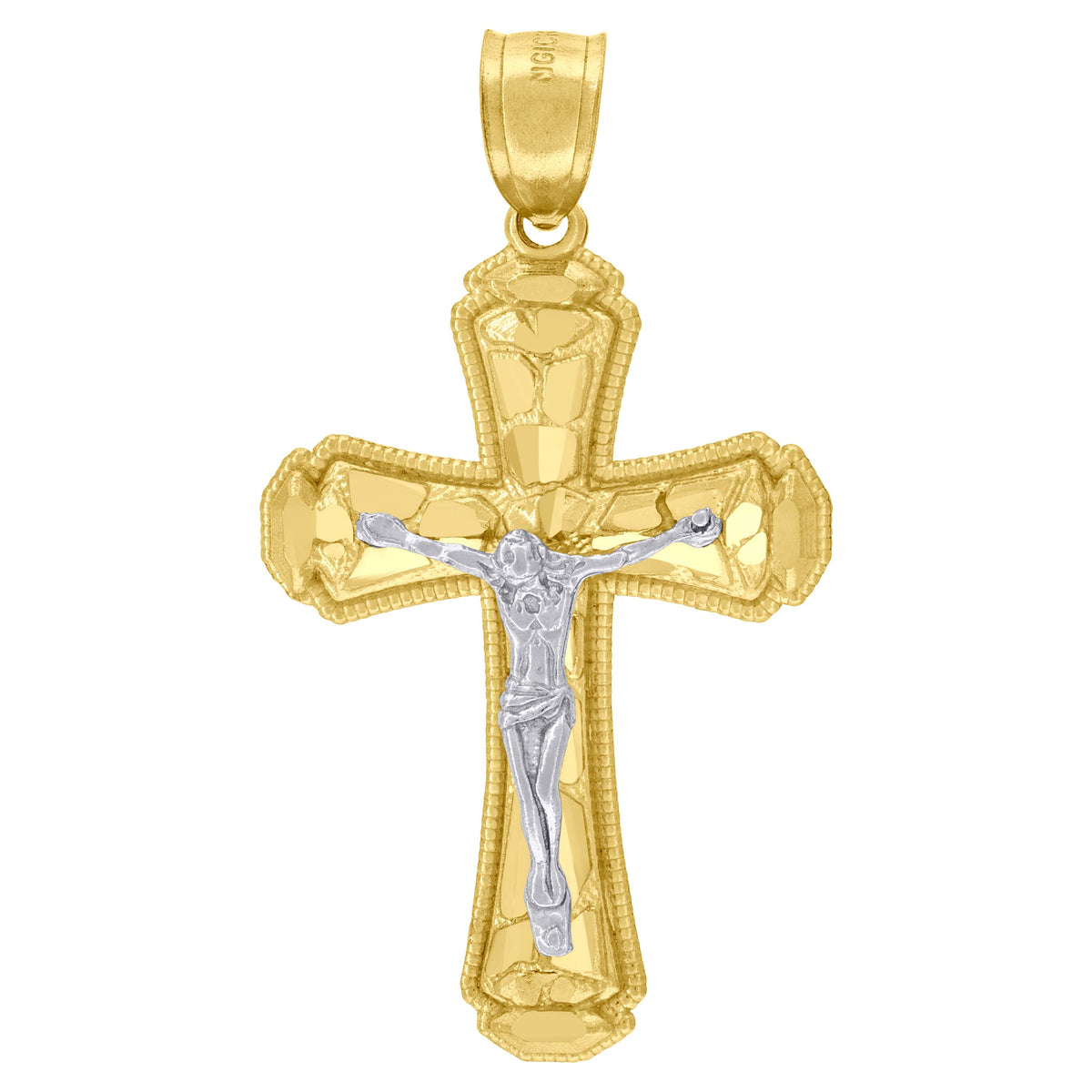 10kt Two-tone Gold Womens Cubic-Zirconia Greek Key Fashion Ring