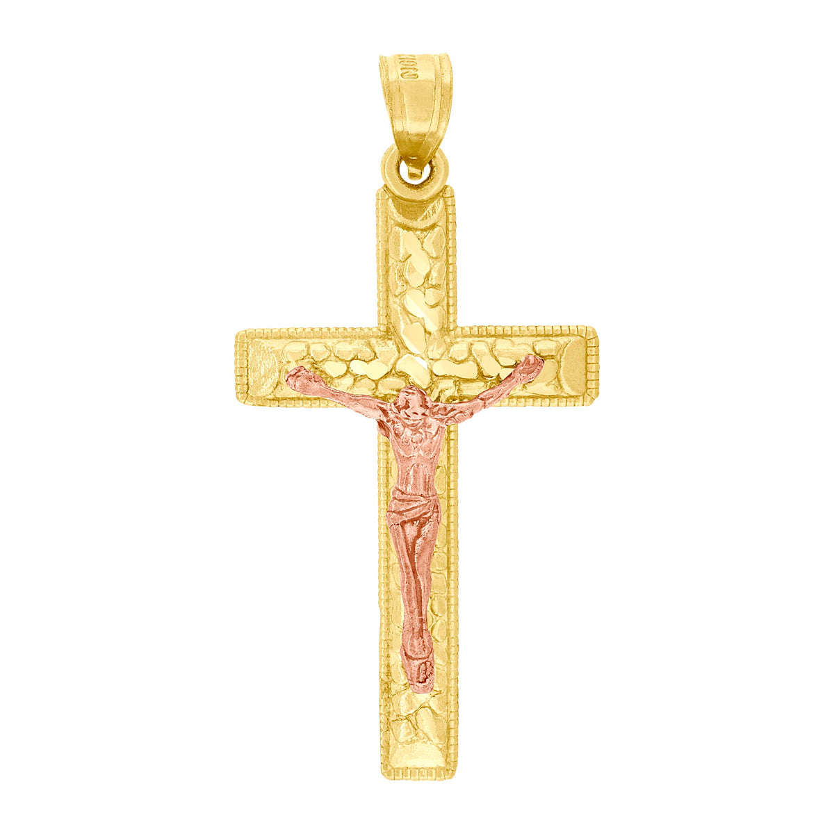 10kt Two-tone Gold Womens Cubic-Zirconia Guadalupe Religious Charm Pendant