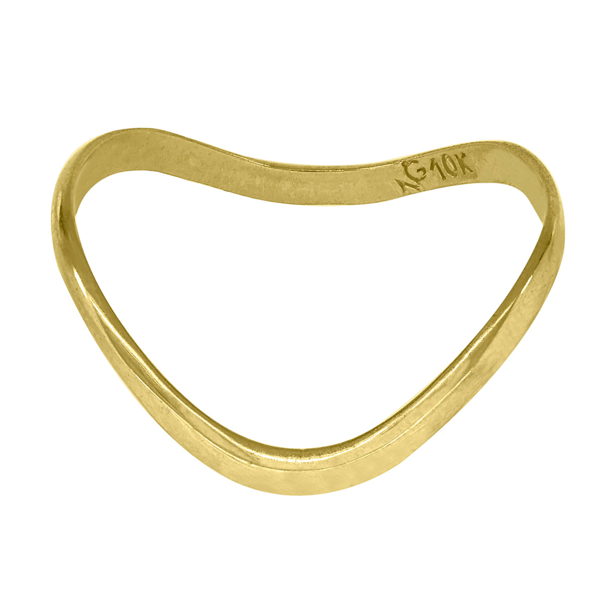 10kt Yellow Gold Womens Polished Curved Band Ring Size-9