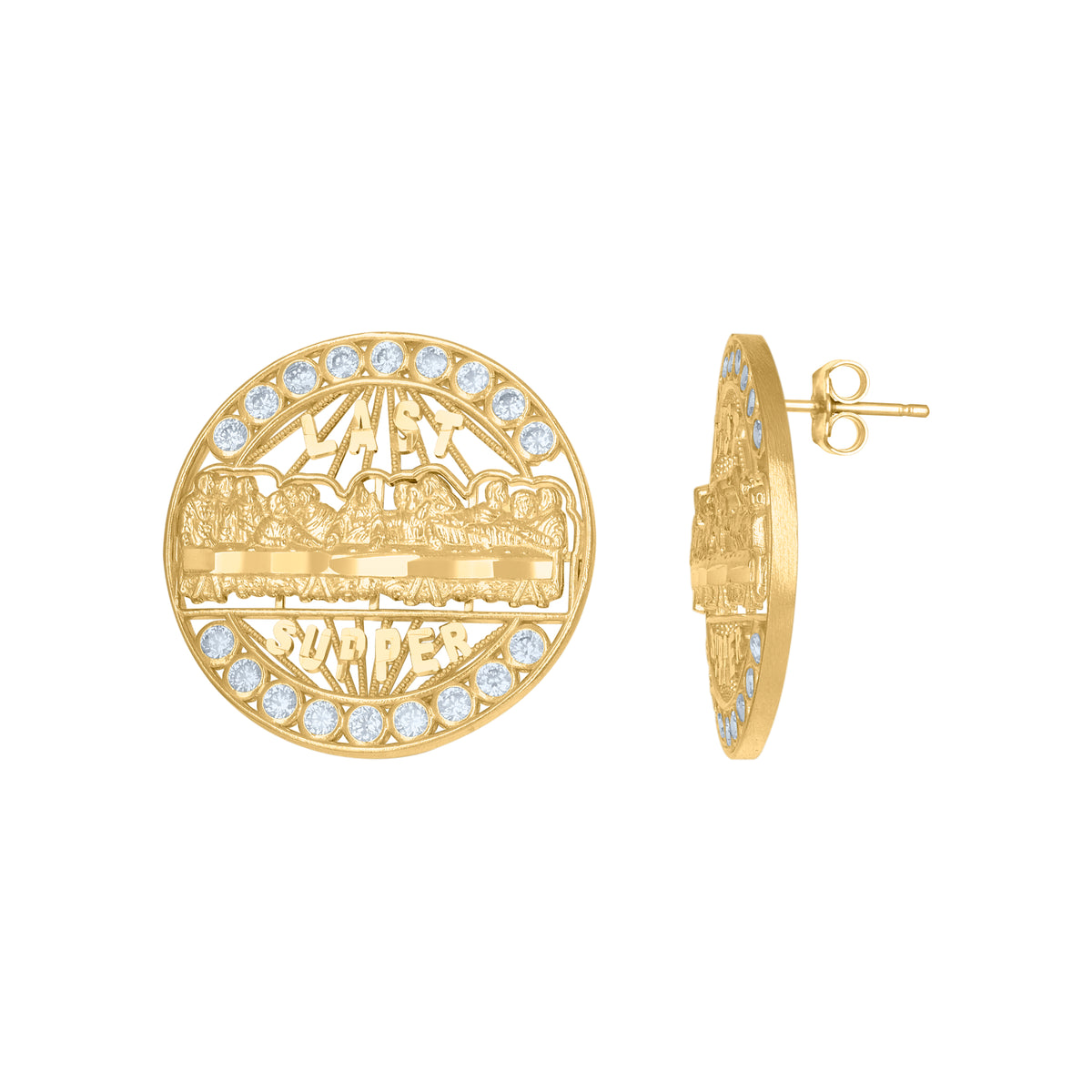 10kt Yellow Gold Mens Cubic-Zirconia Medusa Egyptian Fashion Charm Pendant