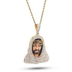 Mens Jesus Cloak 9.5CTW Natural Diamond 10k Charm Yellow Gold Pendant 29.9gms