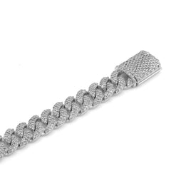 7MM 925 Sterling Silver 8.10CTW Natural Diamond Round Cuban Chain 22" Mens Necklace 43.7gms