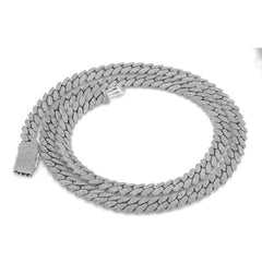 8MM 925 Sterling Silver Cuban Link 8.125CTW Natural Diamond 22" Chain Mens Necklace 67.5gms