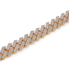 10MM 10k Yellow Gold 6.5CTW Natural Diamond Prong Cuban Link 8" Bracelet 51.1gms For Mens