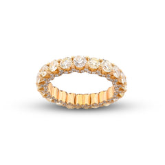 Infinity Band 4.25CTW Natural Diamond 14k Gold Round Stones Mens Ring 4.2g