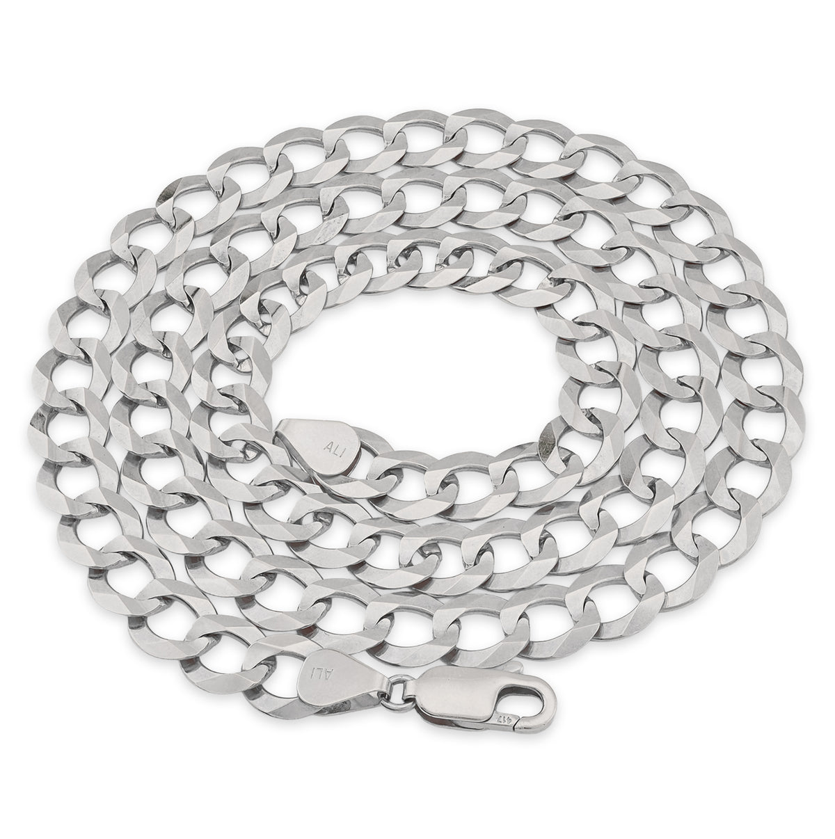 10k White Gold Hollow Flat Cuban Chain 2MM to 16.5MM 1.5gms to 102.6gms Necklace 14" to 30"