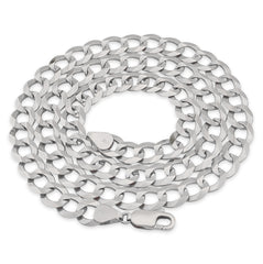 10k White Gold Hollow Flat Cuban Chain 2MM to 16.5MM 1.5gms to 102.6gms Necklace 14" to 30"