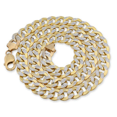 10k Yellow Gold Hollow Cuban Pave Chain 2MM to 10.8MM All Sizes Available 14" to 30" Necklaces