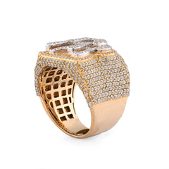 Mens Rolls Royce 4.5CTW Natural Diamond 10k Gold Pinky Ring 18.6gms