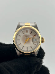 Rolex Date Silver/Gold Stick Dial on 2 Tone Jubilee D Link Bracelet Ref. 69173 1984