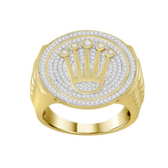 MEN'S RING 0.60CT ROUND DIAMOND 10K YELLOW GOLD