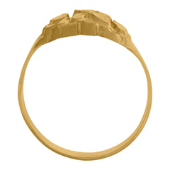 10kt Gold Womens Two-Tone CZ Heart Band Ring
