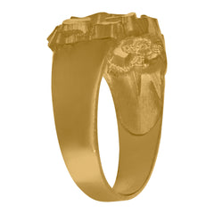 10kt Two-Tone Gold Mens Cubic-Zirconia Pharaoh Egyptian Charm Pendant