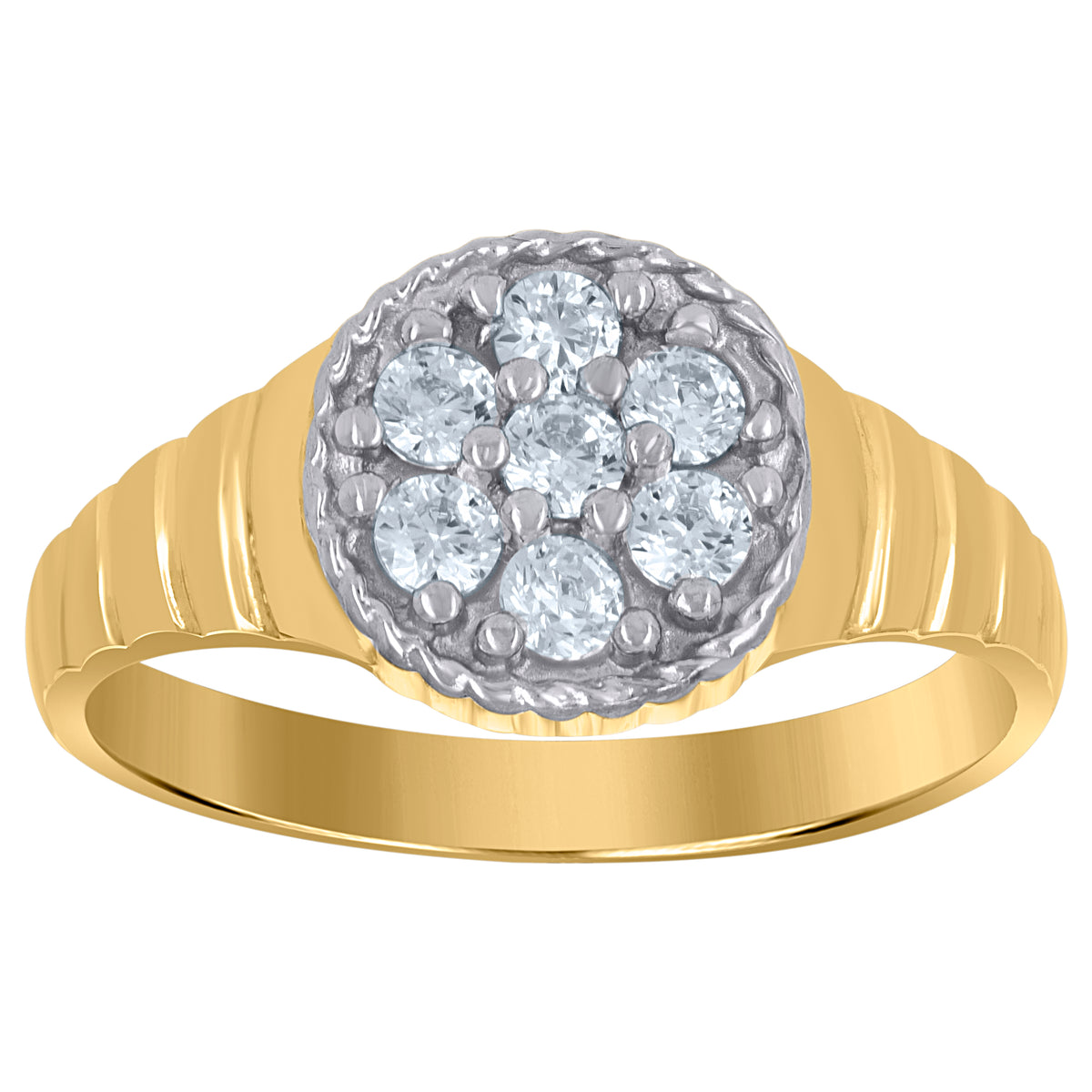10kt Tri-Color Gold Womens Dc 15 Anos Oval Engagement Ring