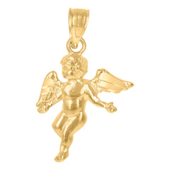 10kt Yellow Gold Unisex Angel Religious Charm Pendant