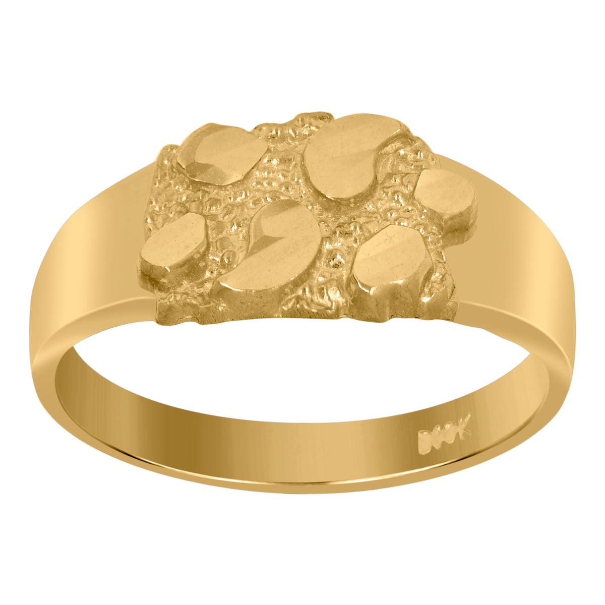 10kt Two-tone Gold Mens Cubic-Zirconia Square Head Jesus Religious Nugget Ring