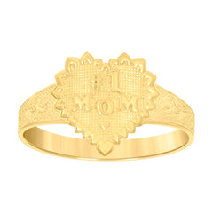 14Kt Gold Womens Two-Tone No. 1 Mom Madre Sz7 Heart Band Ring