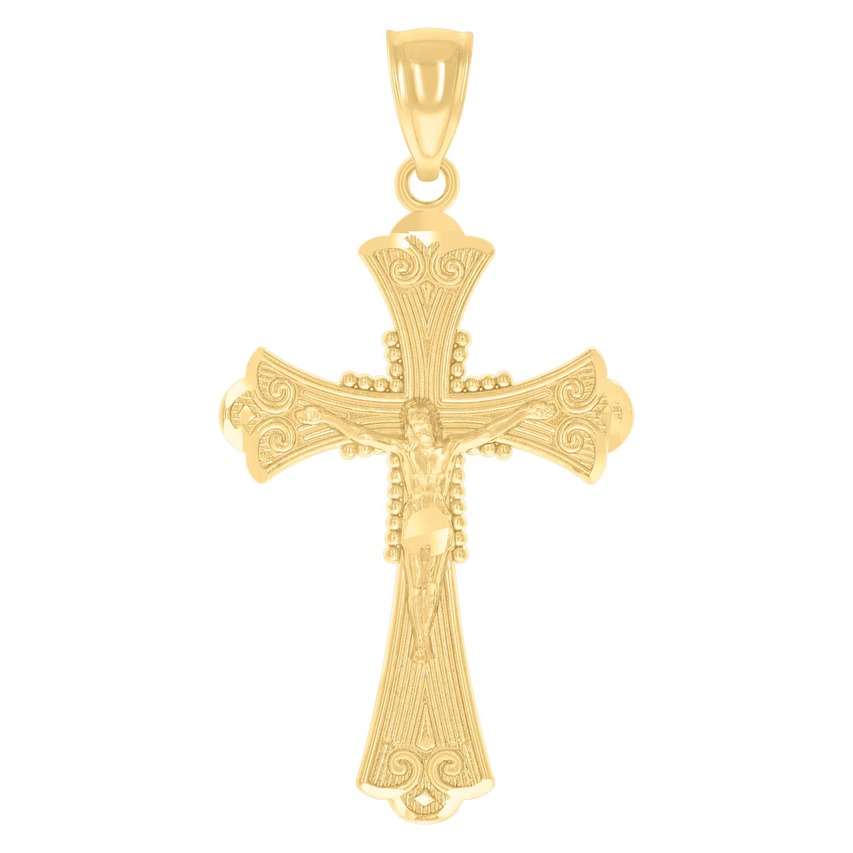 14Kt Yellow Gold Unisex Cross Pendant Religious Charm
