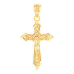 14Kt Yellow Gold Unisex Cross Crucifix Religious Pendant Charm
